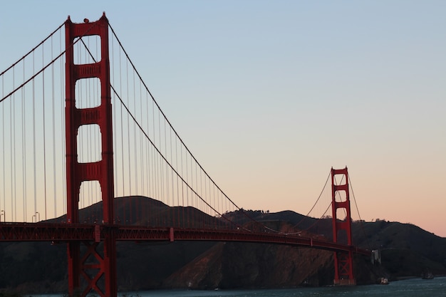 Puesta de sol sobre el puente Golden Gate