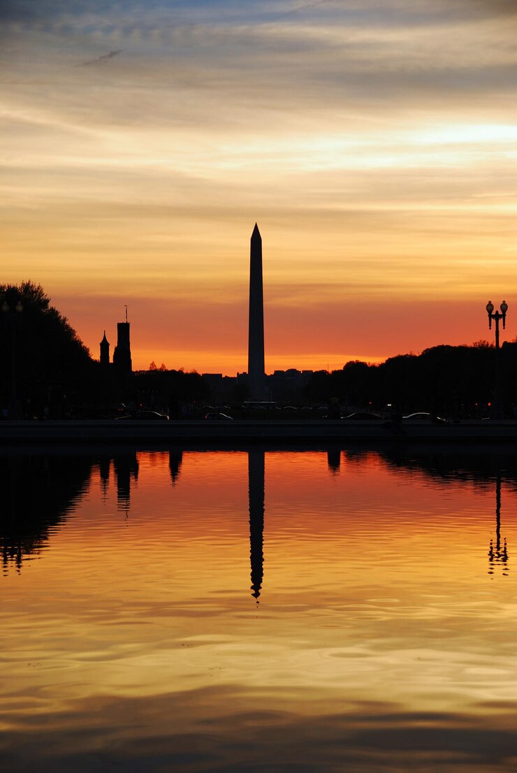 Foto gratuito puesta de sol de washington dc