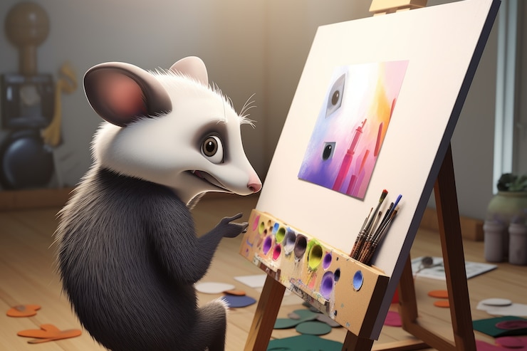 Foto gratuito qué hermosa pintura de zarigüeya.