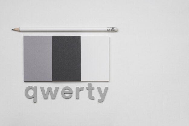 Qwerty word y tarjetas de visita corporativas gradiente