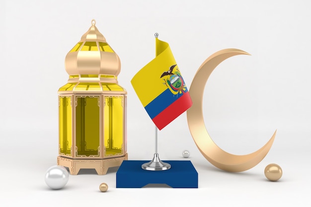 Foto gratuita ramadán ecuador en fondo blanco