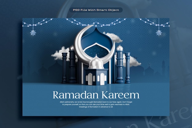 Foto gratuita ramadan kareem modelo de diseño de banner de venta de oro árabe con elemento 3d dorado