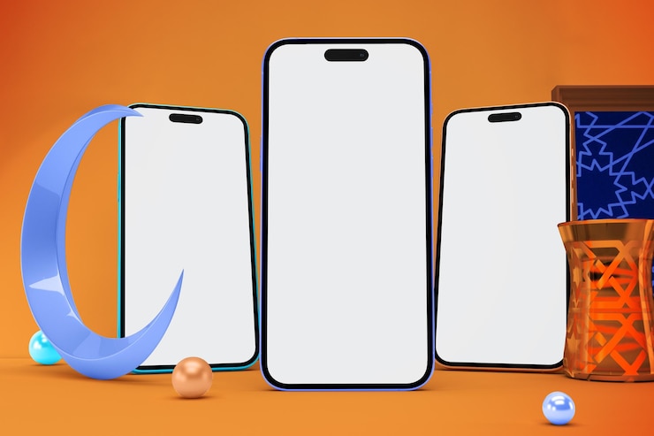 Foto gratuito ramadan phones 14 pro max frontal