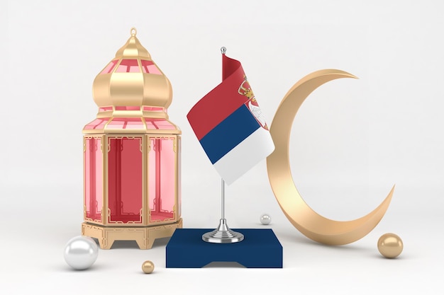 Foto gratuita ramadán serbia en fondo blanco