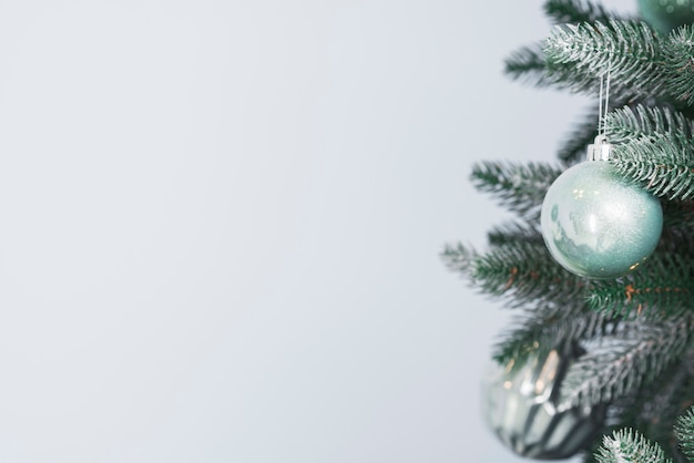 Ramas de árbol de navidad y espacio