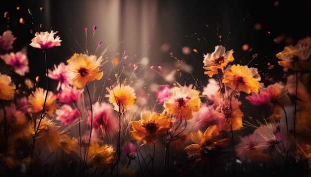 Ramo de margaritas vibrantes celebra la belleza del verano en la naturaleza generada por IA