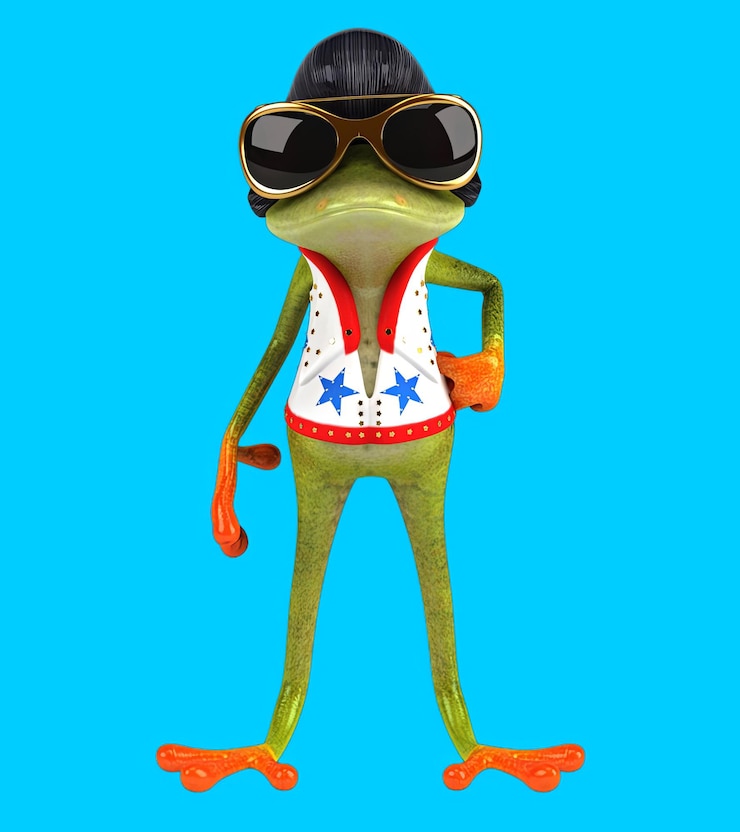 Foto gratuito la rana de dibujos animados en 3d