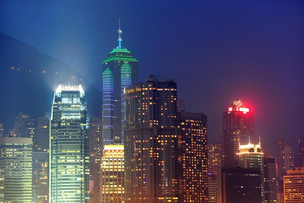 Rascacielos urbanos de Hong Kong