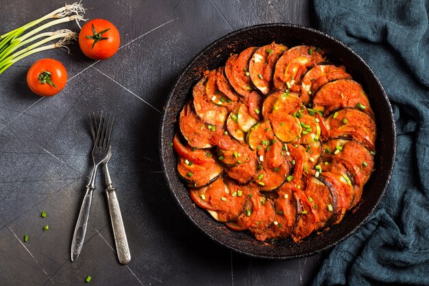 Ratatouille plato provenzal de verduras calabacín pimientos berenjena