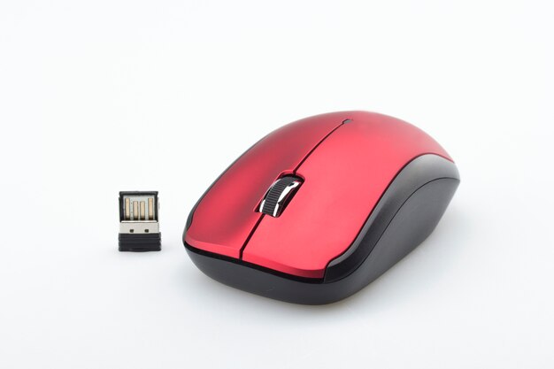 Ratón rojo de ordenador