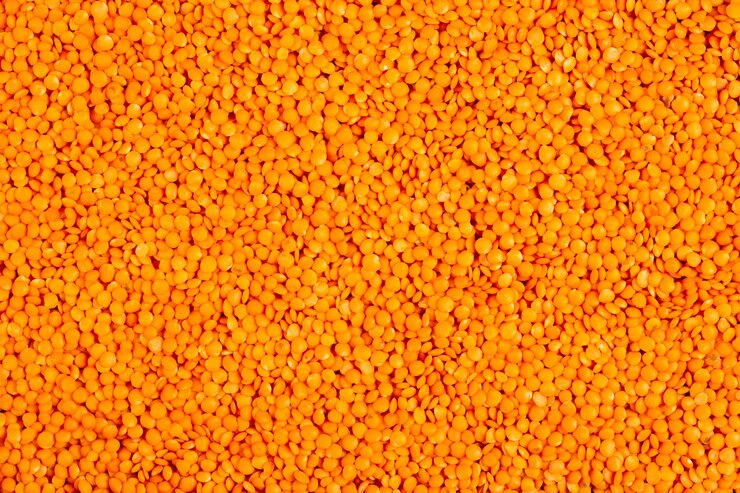 Photo Gratis raw red lentils top view
