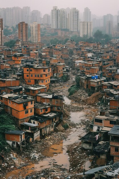 Área de pobreza en una gran ciudad