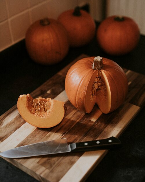 Rebanadas de calabaza dulce Fotografía de comida de Acción de Gracias