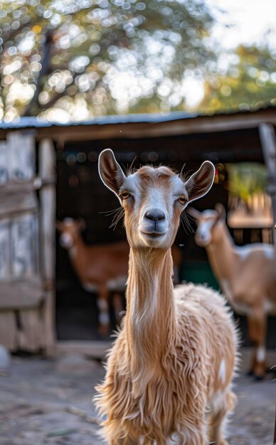 Un rebaño fotorrealista de cabras en la naturaleza