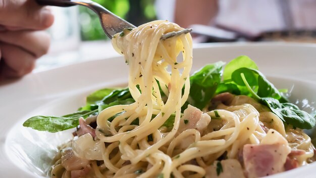 Receta de espagueti a la carbonara