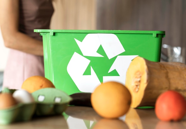 Foto gratuita reciclaje individual de verduras orgánicas