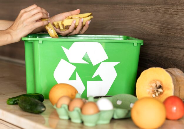 Reciclaje individual de verduras orgánicas