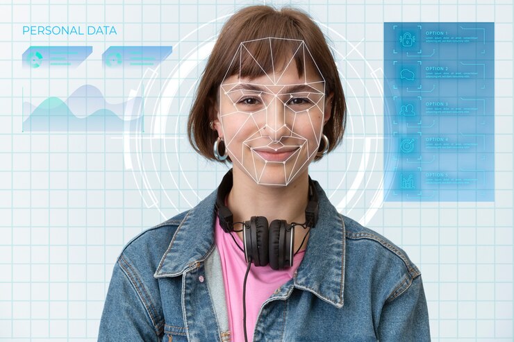 Foto gratuito reconocimiento facial y collage de identificación personal.