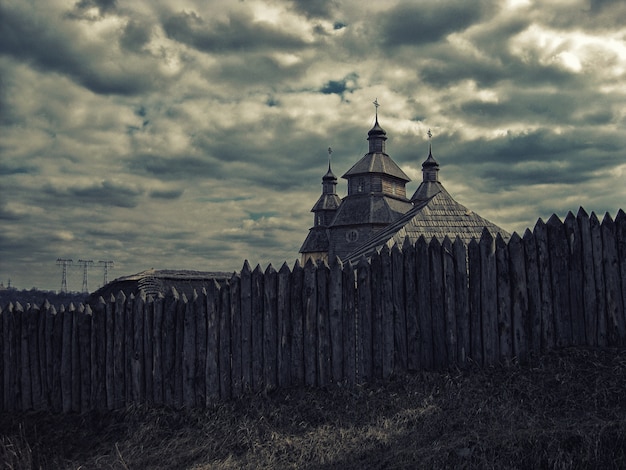 Reconstrucción etnográfica de Zaporizhzhia Sich, Iglesia cosaca en Zaporizhzhia Ucrania