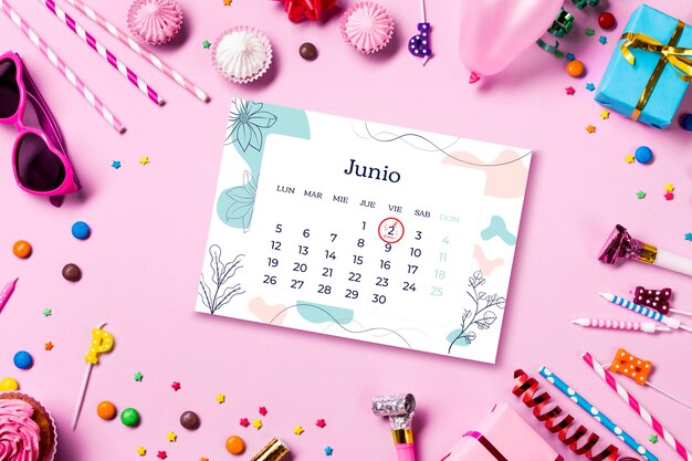 Recordatorios de cumpleaños en calendario y elementos.