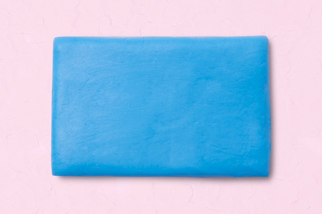 Rectángulo de arcilla forma geométrica azul lindo gráfico para niños