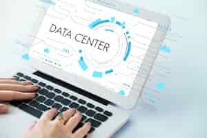 Foto gratuita red de datos de almacenamiento de computación en la nube