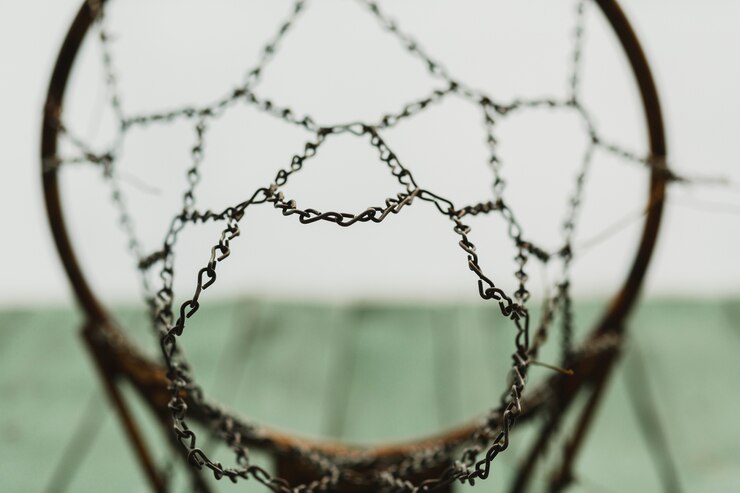 Foto gratuito red de metal de baloncesto
