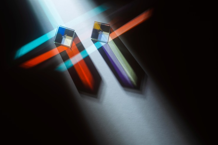 Foto gratuito reflexión de los prismas de luz efecto colorido