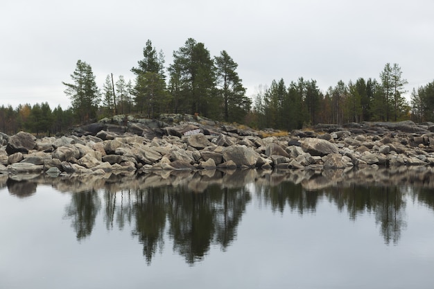 Foto gratuita reflexión sobre el agua de un lago