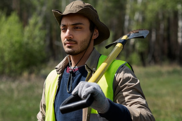 Foto gratuita reforestación realizada por grupo voluntario