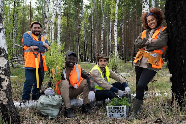 Reforestación realizada por grupo voluntario