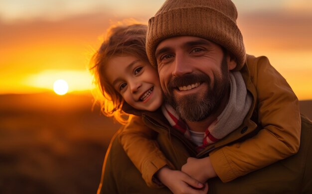 Relación afectuosa entre el padre y su hijo