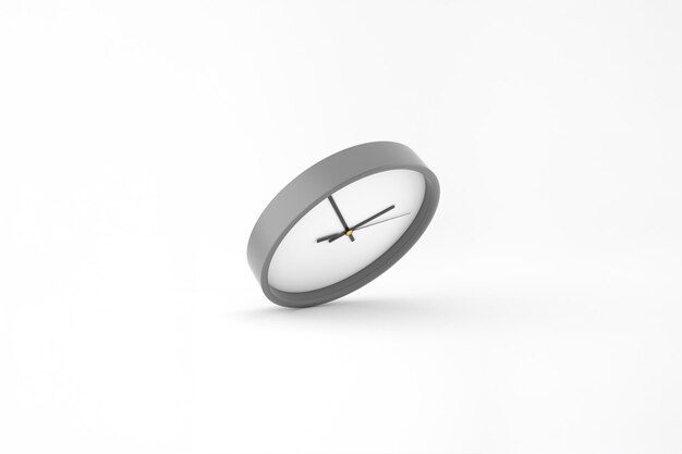 Reloj analógico moderno gris y blanco