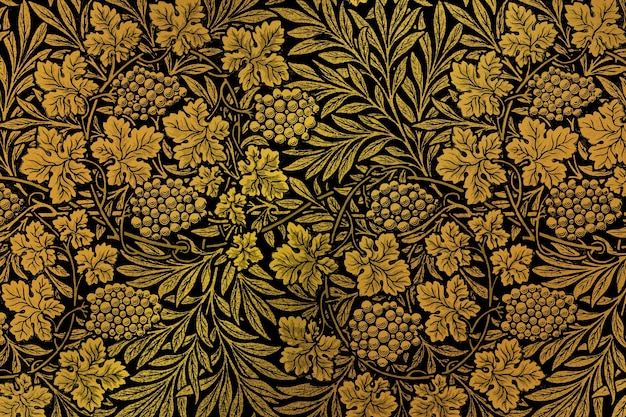 Remix del fondo del estampado floral vintage de la obra de arte de William Morris