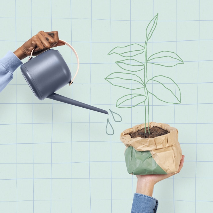 Foto gratuito remix de ilustración de hobby de jardinería de plantas de interior