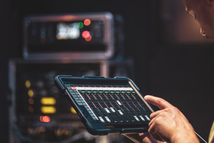 Photo Gratis remote control and sound settings from the tablet