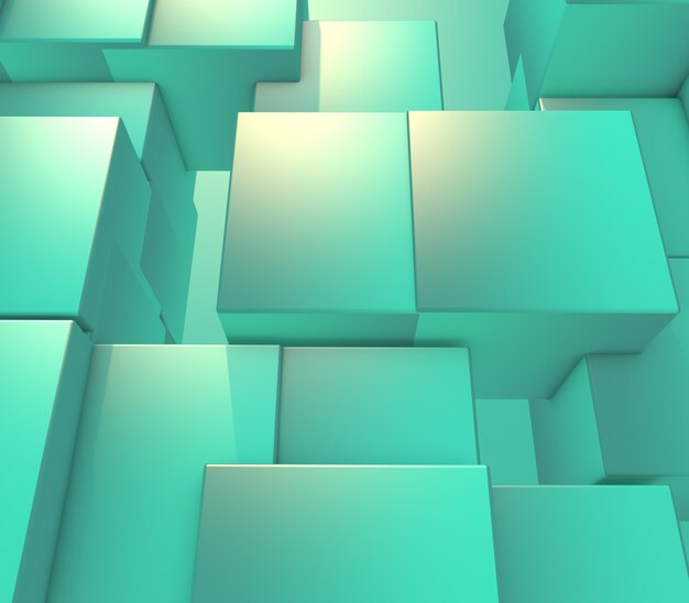 Render 3D de un abstracto moderno con extrusión de cubos