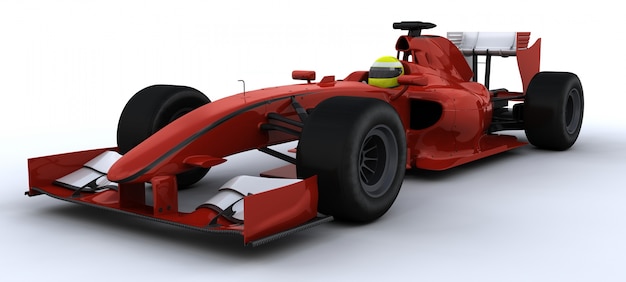 Render 3d de un coche de carreras f1