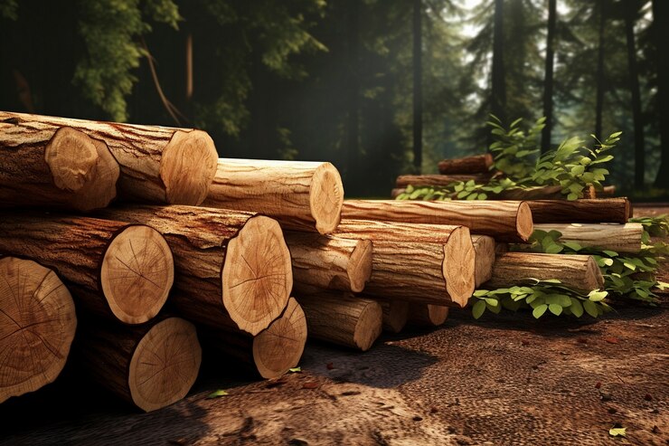Photo Gratis render 3d dari batang kayu