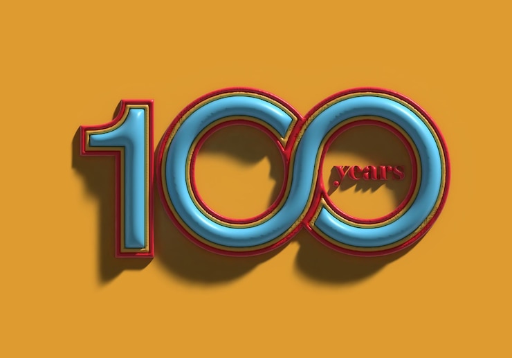 Foto gratuito render 3d diseño de celebración de 100 años.