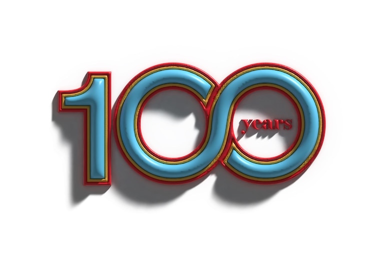 Foto gratuito render 3d diseño de celebración de 100 años.
