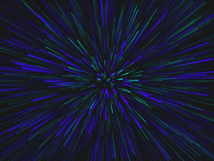 Foto gratuito render 3d de un efecto túnel de deformación espacial
