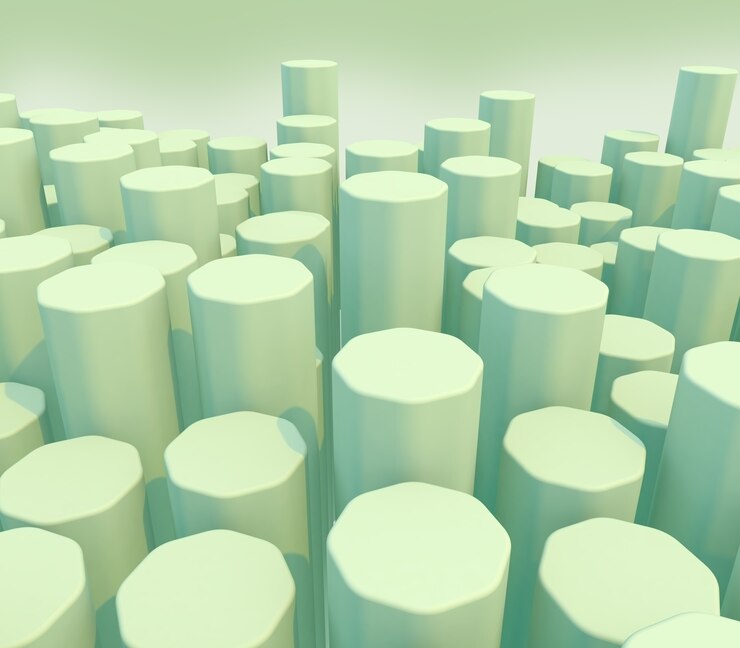 Foto gratuito render 3d de una extrusión de hexágonos biselados