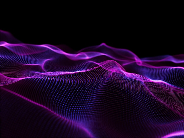 Render 3D de un fondo abstracto con partículas fluidas