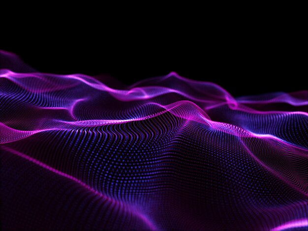 Render 3D de un fondo abstracto con partículas fluidas