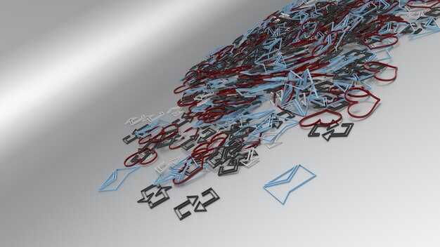 Render 3D de iconos de redes sociales