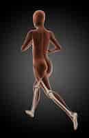 Foto gratuita render 3d de un médico femenino corriendo con las piernas destacadas