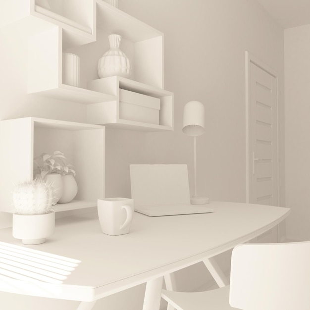 Foto gratuita render 3d de una moderna oficina en casa