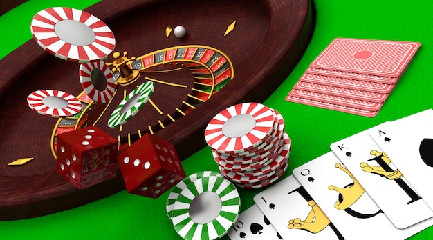 Foto gratuita render 3d de objetos de casino