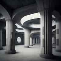 Foto gratuita render 3d de pilares de piedra arquitectónica